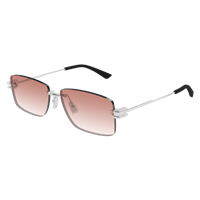 Occhiali da sole Bottega Veneta Uomo BV1126S007-SILVER-SILVER-RED58 - BV1126S007-SILVER-SILVER-RED58